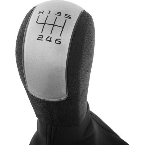 Pomello del cambio Skoda Octavia II 2004 - cuffia con cornice ARGENTO 6 MARCE (1/5)