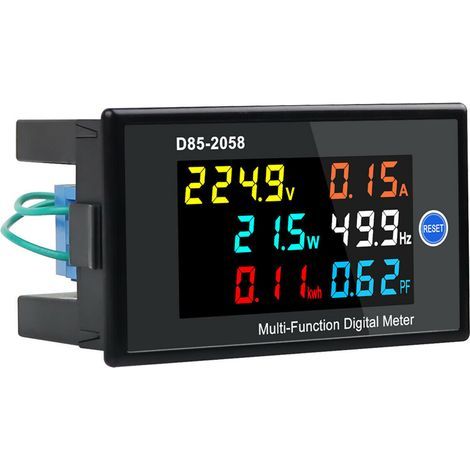 Single-phase digital LCD AC current meter, measuring voltage/current/frequency/power/energy/electricity AC 40-300V (1/5)