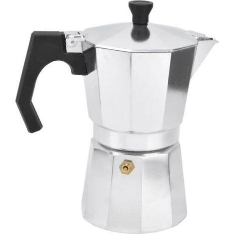 Cafetière sur cuisinière - - Octogonale - Aluminium - Compatible gaz et électrique - Ergonomique (1/4)