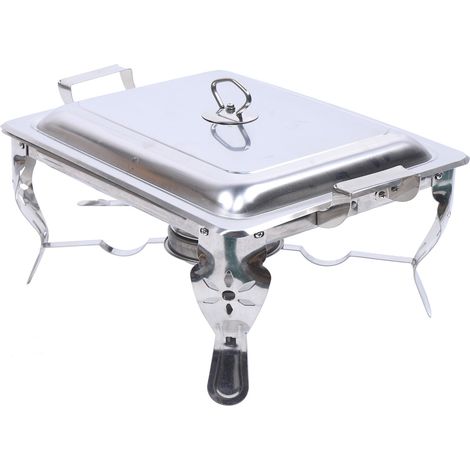 6L Speisenwärmer Chafing Dish Warmhaltebehälter Wärmebehälter Food Behälter mit Deckel Edelstahl 21x26x26cm