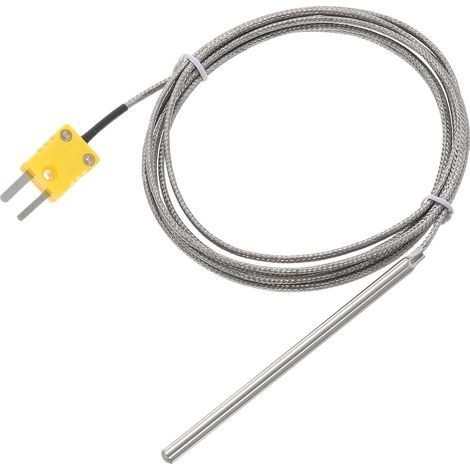 1 Thermocouple Type K, Sonde Inox 5x100mm, Câble 2m, Mesure 0-600°C, Usage Industriel (1/5)