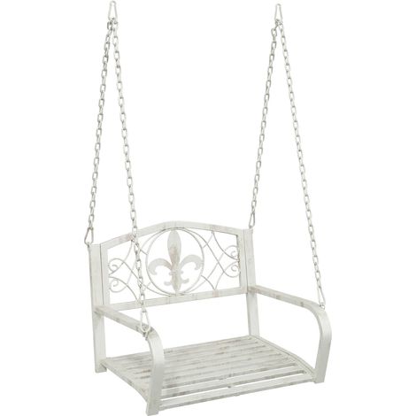 Swing Bench Steel 71.5 x 59 x 55 cm Antique White vidaXL