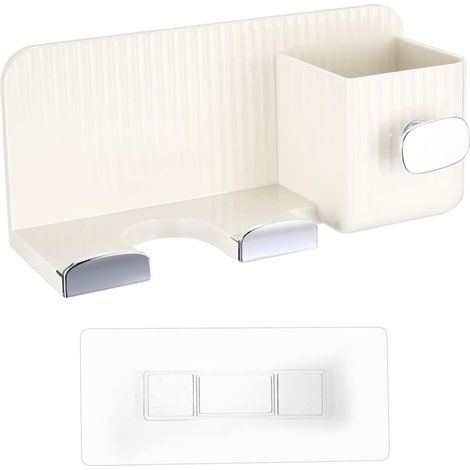 Wandhalterung für Haartrockner (ohne Bohren), Halterungen für Haartrockner und Glätteisen, Aufbewahrung im Badezimmer, Hotel oder Schlafzimmer (1/5)
