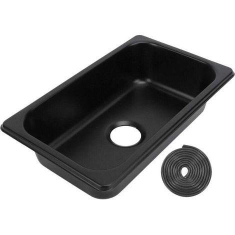 Évier de Bar à Encastrer de 10,43 X 6,38 X 2,56 Pouces, évier de Cuisine à Cuve Unique en Acier Inoxydable 304 Fait à la Main avec Sortie D'égout de 40 Mm, évier de (Spray Noir (1/4)