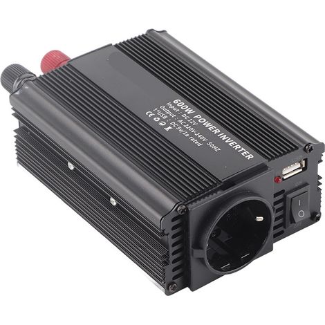 Convertisseur à onde sinusoïdale correctrice 12 V, convertisseur 220 V, convertisseur de puissance 600 W avec panneau solaire (1/5)