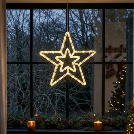 Warm White Battery Operated Star Window Light (1/2)