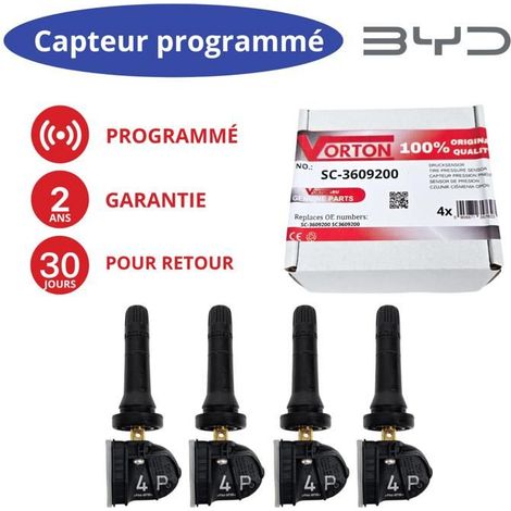 Sensori di pressione pneumatici (TPMS) - SC3609200 - BYD Atto 3 / Dolphin / Seal / Sealion 7 / Tang - 433 MHz - Preprogrammati