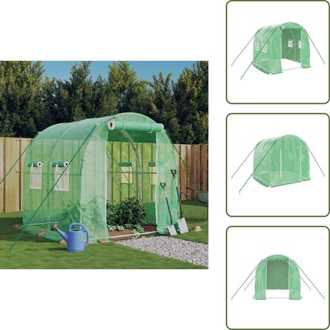 Invernadero 4 m² - vidaXL Invernadero con estructura de acero verde 4 m² 2x2x2 m - Invernadero para plantas