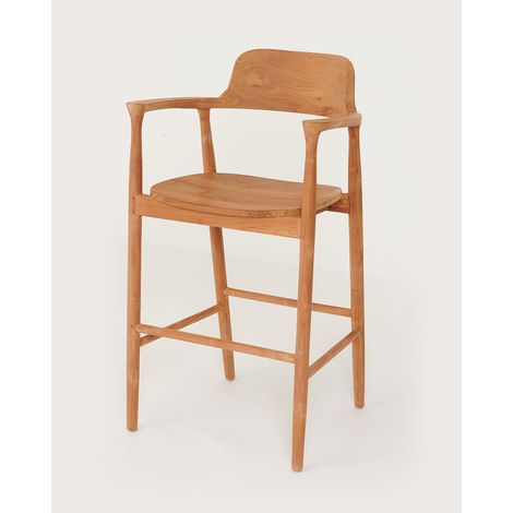 Singo - Chaise de bar en teck massif (1/5)