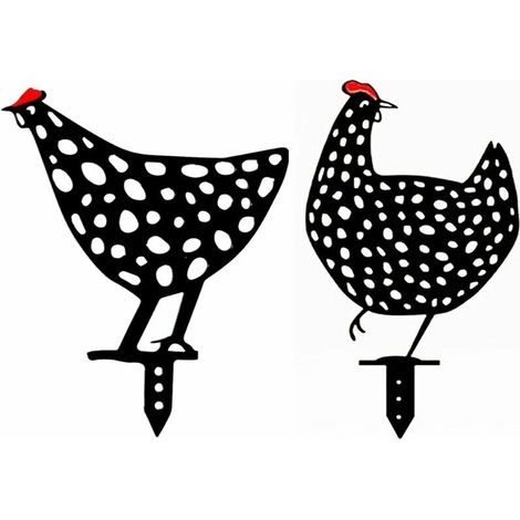 Poule de Jardin Décoration, 2 Pièces Art De La Cour De Poulet,Statue de Coq de Cour,Décoration de Jardin Exquise (1/5)
