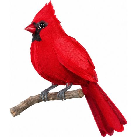 Ornements d'oiseaux rouges en bois pour sapin de Noël, décorations suspendues 2D, lot de 10, pour la maison ou la classe (1/5)