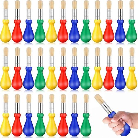 36 pinceaux pour enfants, grands pinceaux faciles à prendre en main, pinceaux de couleur en vrac pour les activités artistiques de la rentrée scolaire (1/5)