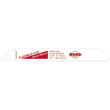 Ruko 33289015 Juego de 5 hojas de sierra sable 150 mm