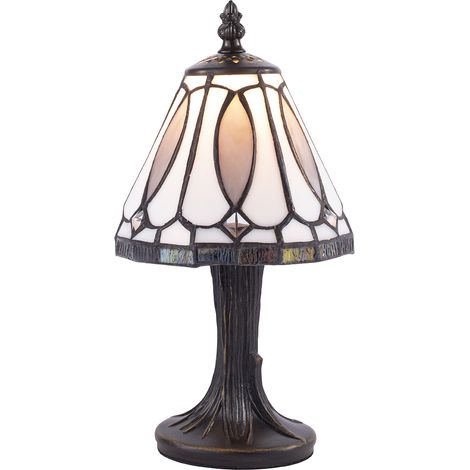 Tiffany by Tiff Table Lamp Tree Effect Base With Art Deco Shade- Brass Litecraft (1/5)