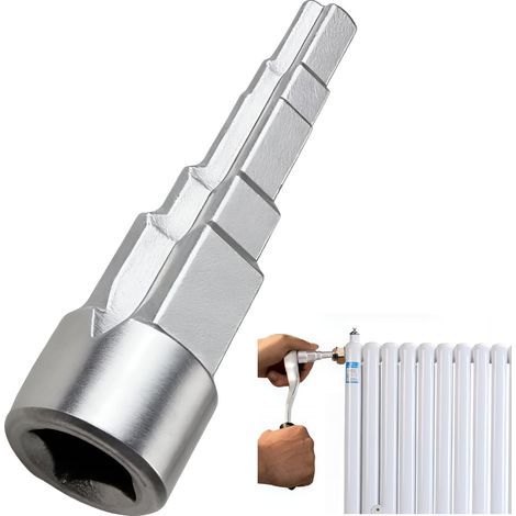 Clé Étagée Universelle 1/2" 5 Niveaux pour Sanitaire Chauffage Radiateurs Cliquet Clé de Montage Étagée avec Douille Carrée Intérieure pour Travaux de Plomberie (1/5)