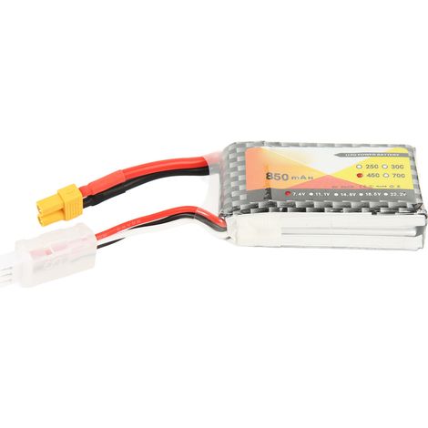Batterie LiPo 7.4V 850mAh 45C 2S avec Connecteur XT30 pour Drone FPV, Voiture RC et Quadcopter (1/5)