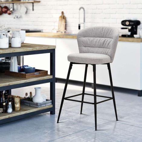 Guadal Hocker, gepolstert, Gestell Schwarz, Material Holzwerkstoff, 52x59x108h cm Grau (1/5)