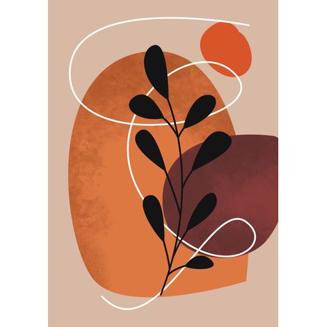Papier peint panoramique - Feuille Boho - 130 cm x 185 cm (1/2)