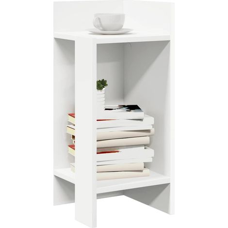 Beistelltisch mit Ablage Weiß 25,5x27x60 cm