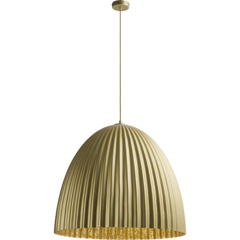 Suspension Telma moderne dorée ondulée Ø70 E27 Sigma (1/3)