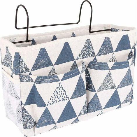Panier de Lit Chevet Suspendu, Etagère pour Lit Mezzanine Suspendre, Organisateur Etagere Lit en Toile Imperméable, Sac de Rangement Lit Chevet Suspendu pour Livres/Téléphone/Télécommande(D) (1/4)