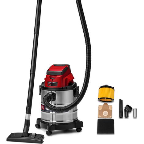 Einhell Akku-Nass-Trockensauger TC-VC 18/20 Li S-Solo Power X-Change (18 V, 20 L Edelstahlbehälter, Rollen, Zubehörhalterung, inkl. div. Filter und Düsen, ohne Akku) (1/5)
