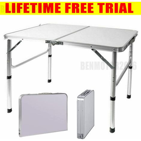 Folding Aluminum Camping Table Portable Outdoor Garden Picnic BBQ Cooking Table (1/5)