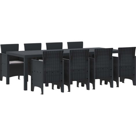 Maison Exclusive - Set da Pranzo per Giardino 9 pz Antracite Polipropilene (1/5)