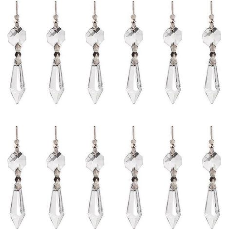 20 pendentifs en cristal transparents pour lustre en verre (transparents) (1/4)