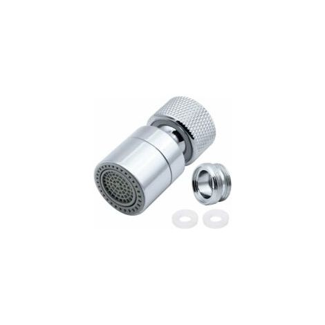 Aeratore per rubinetto in ottone girevole a 360°, 2 modalità, filtro aeratore regolabile per rubinetto da cucina con adattatore per ugello - per rubinetti con filettatura esterna M22 o filettatura int (1/4)