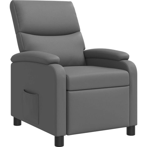 Recliner Grey Faux Leather vidaXL