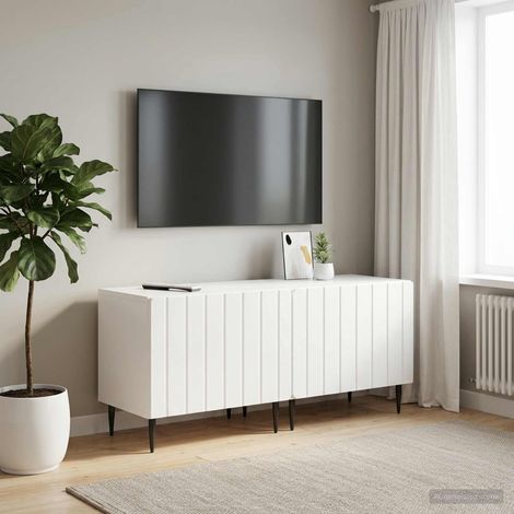 vidaXL TV Cabinet High Gloss White Engineered Wood (1/5)