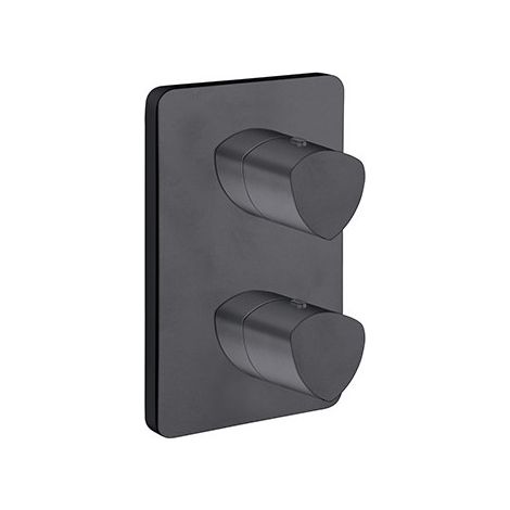 Facade Externe Profilo Laiton Thermostatique 2 Sorties Chrome Black - CRISTINA ONDYNA XF75213