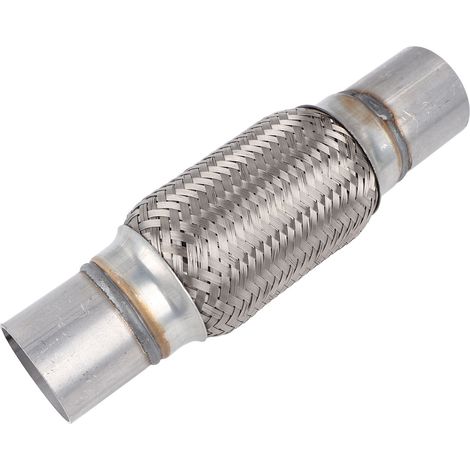 Tuyau d'échappement auto 50 x 250 mm, inox souple sans soudure, flexible tressé anti-vibrations et anti-bruit (1/5)