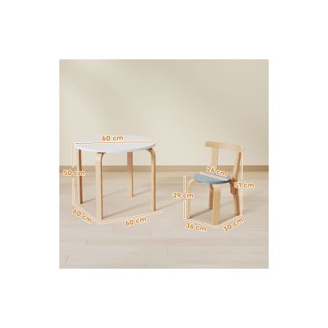 Ensemble coloré table et chaises enfant 5 pièces en bois massif léger pour chambre, salle de jeux et jardin (1/5)