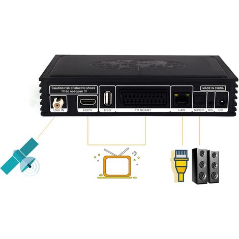 Boîtier TV numérique intelligent V8 Magic DVB-S S2 et IPTV DLNA SAT vers IP TV avec Wi-Fi intégré (prise australienne) (1/5)