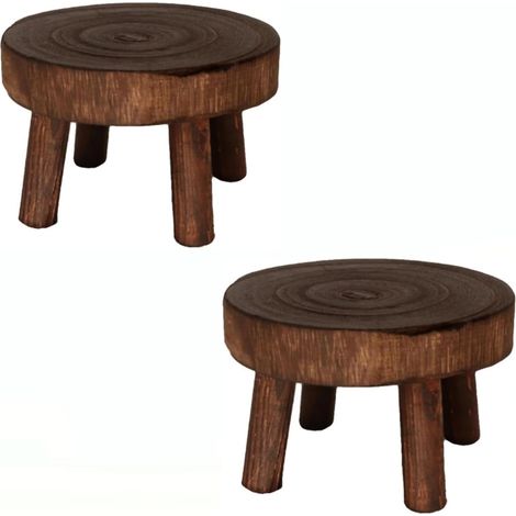 2er-Pack dekorative Pflanzenständer aus Holz, Mini-Multifunktions-Blumentopfhalter für die Heimdekoration, Sukkulenten-Blumenständer, Bonsai-Topfständer fürs Büro, Bonsai-Halter für den Hausgarten (kl (1/5)