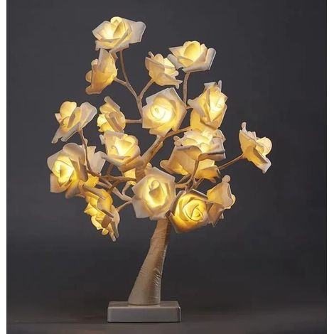 Lampe LED arbre lampe LED rose lampe de table arbre lumineux rosier arbre lumineux pour décoration de table de chambre ODIPIE (1/4)
