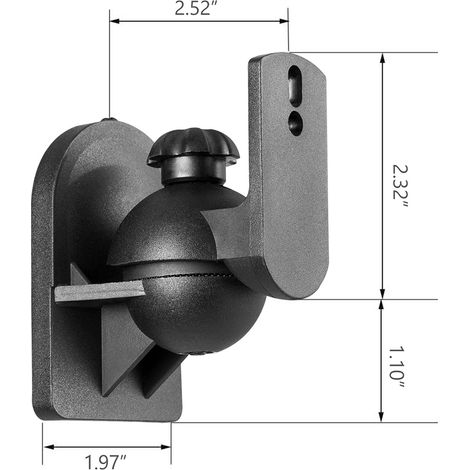 2 supports muraux en nylon pour enceintes, réglables pour home cinéma et bibliothèque, fixation solide (1/2)
