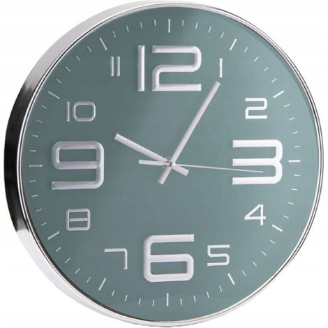 Dekorative Wanduhr, 30 cm rund, silber (1/2)