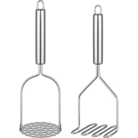 BelleRise – 2 Kartoffelstampfer – Kartoffelstampfer aus Edelstahl für Avocados, Bohnen und Salate (1/5)