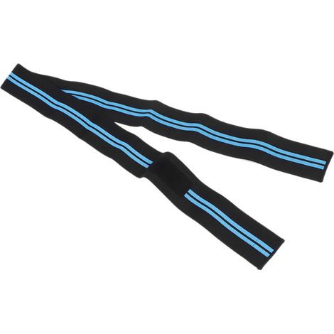 Genouillère de compression ajustable pour l'haltérophilie et le renforcement des jambes (noir et bleu) (1/5)
