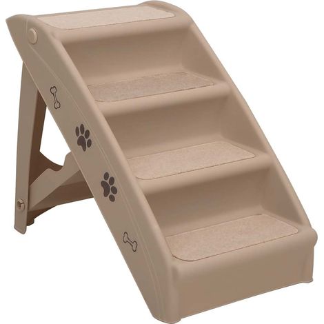 Folding Dog Stairs Brown 62x40x49.5 cm vidaXL