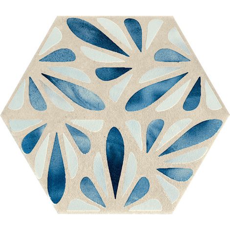 Aelle - Carrelage sol / mur hexagonal effet ciment 25x21,6 cm TERRACRETA Dipinto Marna - Vendu par boîte de 1,18 m² (1/5)