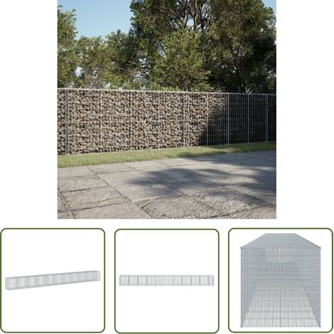 vidaXL Panier gabion avec couvercle 1050x100x100 cm fer galvanisé (1/5)