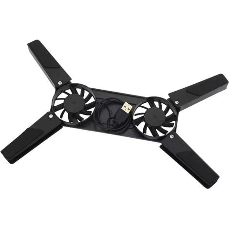 Support de refroidissement pour ordinateur portable  Pliable  Double ventilateur  Tapis de refroidissement USB antidérapant avec ventilateurs pour ordinateur portable et ordinateur portable (1/5)