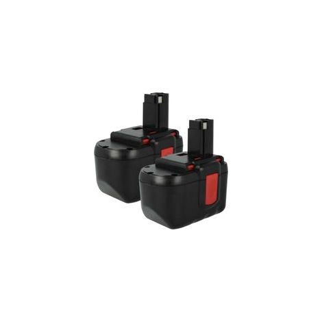 2x Batterie compatible avec Bosch PSB 24VE-2, SAW 24V, GSR 24VE-2, GST 24V outil électrique (3000 mAh, NiMH, 24 V)