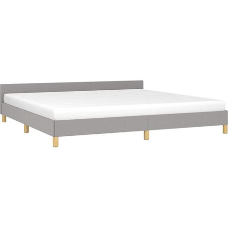 vidaXL Cadre de lit sans matelas gris clair 200x200 cm tissu (1/5)