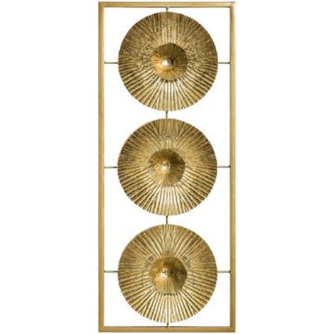 Décoration Murale en Métal "Doré" 25x61cm Or