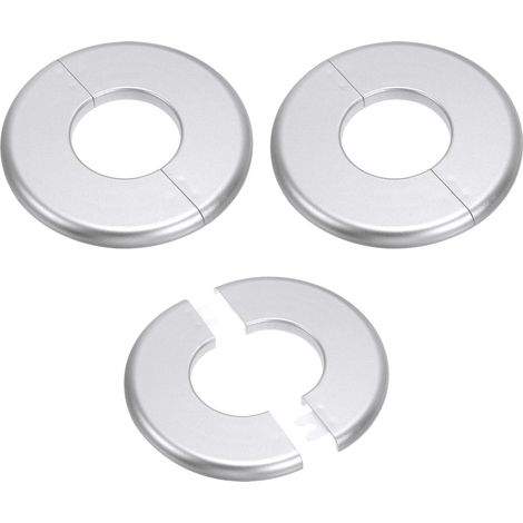 3Pcs Plaque De Flasque Murale Divisé 1.73"/44mm ABS Ronde Argent (1/5)